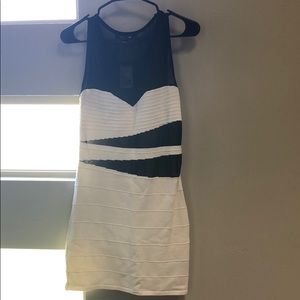 Short black/cream mini dress